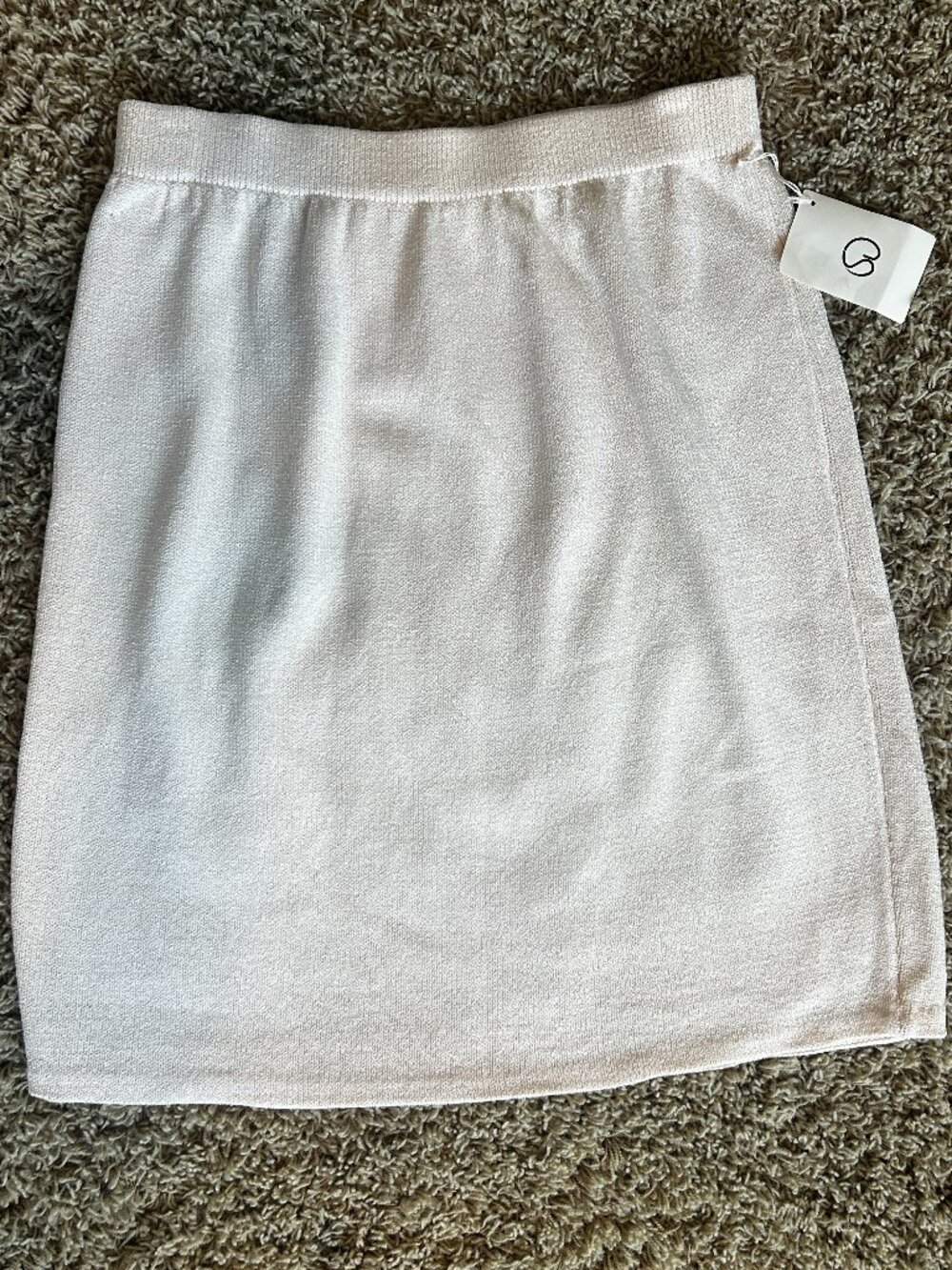 NWT St. John Basics Ivory Knit Skirt Size 10 Pull-On Pencil Skirt